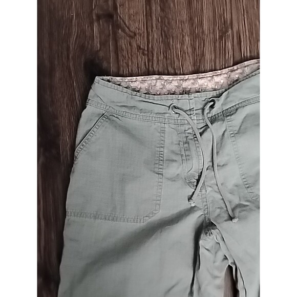 Ruff Hewn Pants Womens Size 4 Green Drawstring Cropped Casual Midrise - Picture 2 of 8